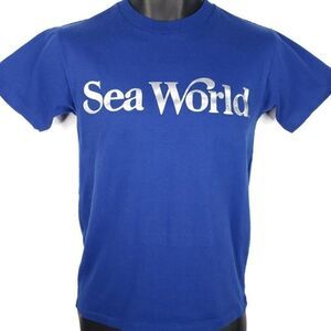 SeaWorld Theme Park T Shirt Vintage 80s Marine Life 50/50 Made In USA Mens Small